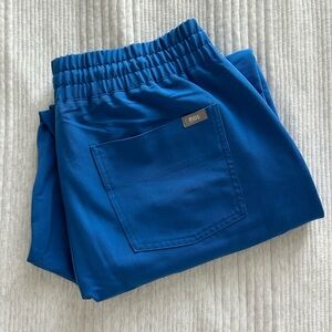 Figs: Royal Blue Zamora High Waisted Jogger Scrub Pants (Size Large Tall)